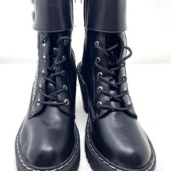 XOXO Women's Jackie X0223703 4" Chunky Combat Bootie Black Size 8 - Picture 5 of 8